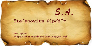 Stefanovits Alpár névjegykártya
